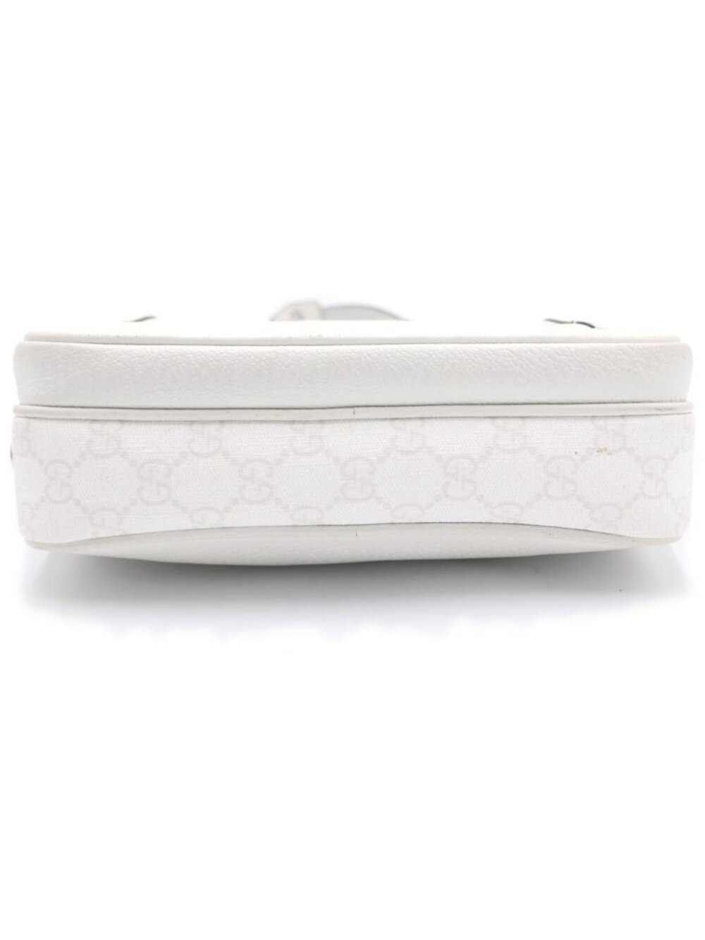 Gucci GG Supreme Cross Belt Bag White Leather Silver - Picture 4 of 6